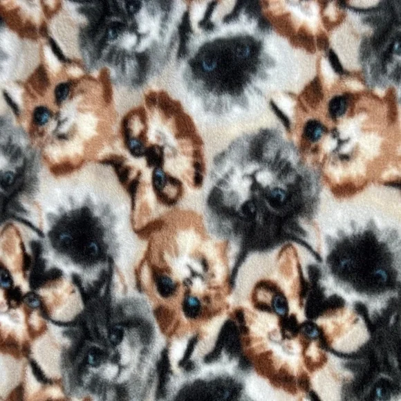 Relist11/25 cat print fleece zip shirt jacket cat animal print size XL - Picture 9 of 9